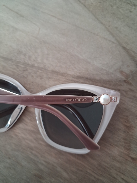 Jimmy Choo Mauve Cat-Eye Sunglasses with Cream Case